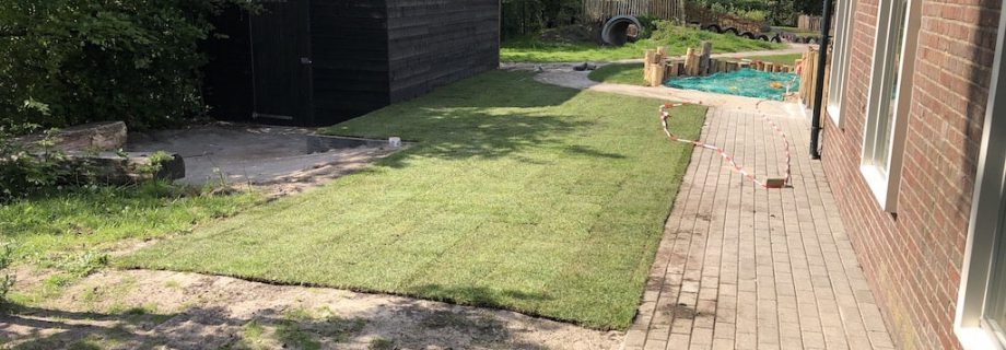 Aanleg tuin bij kinderopvang in Gorredijk